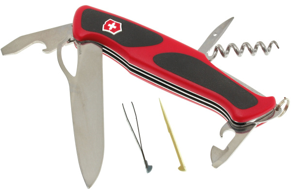 Нож Victorinox RangerGrip 55, 130мм, 12 функций (красный/черный)